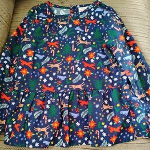 Hanna Andersson Kids Long Sleeve Shirt - Navy with Festive Print